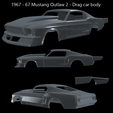 mustang-outlaw-2.png Fichier STL 1967 - 67 Mustang Outlaw 2 - Carrosserie de voiture de dragster・Objet pour imprimante 3D à télécharger
