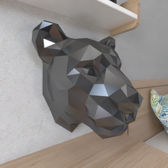 Leona-Head.png Archivo STL Leona Head Lowpoly・Modelo para descargar y imprimir en 3D