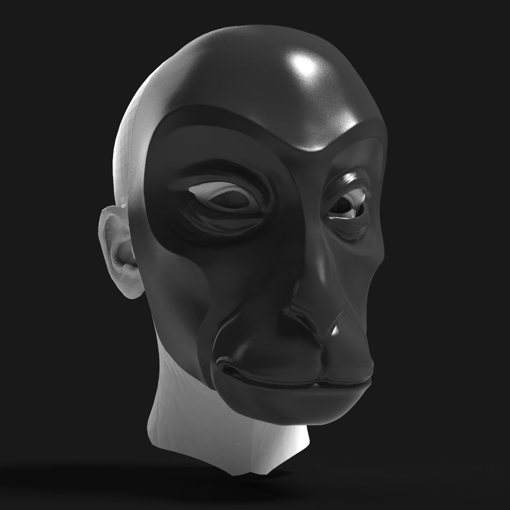 untitled.311.jpg Download STL file Monkey Mask (Big) • 3D print template, freeclimbingbo