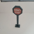 Arret-2.png 1/18 Panneau d'arret / Stop sign diecast