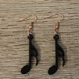 IMG_1856.jpg Free STL file 16th note (v2) earring・3D printable object to download