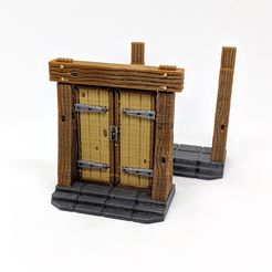 Robagon_WoodenDoor1.jpg STL file Wooden Door - Multimaterial・Model to download and 3D print