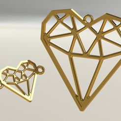 DIJE-CORAZON-DIAMANTE-RENDER.jpg STL file DIAMOND HEART CHARM・3D print object to download