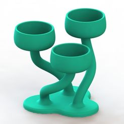 3x_Teelicht_Halterung_01.jpg STL file 3 fold tealight holder・3D print design to download