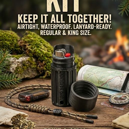 Hermetic Case "Survival Kit" for Cigarettes and Lighter