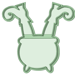 Bruja en el caldero _e.png STL file Witch cauldron cookie cutter・3D print model to download