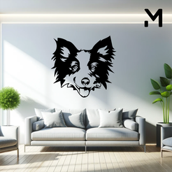 Border-collie-Head.png Wall silhouette - Border collie - Head