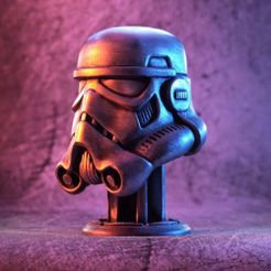 1000X1000-stormtrooper-helmet-thumb-colour-1.jpg Free STL file Stormtrooper Helmet on Piedestal (fan art)・3D print model to download