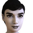 untitled.712.png Audrey Hepburn black and white bust for full color 3D printing