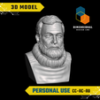 Ernest-Hemingway-Personal.png 3D Model of Ernest Hemingway - High-Quality STL File for 3D Printing (PERSONAL USE)