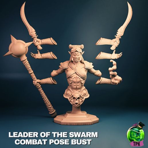 Leader of the Swarm Combat Pose Bust 3D model
