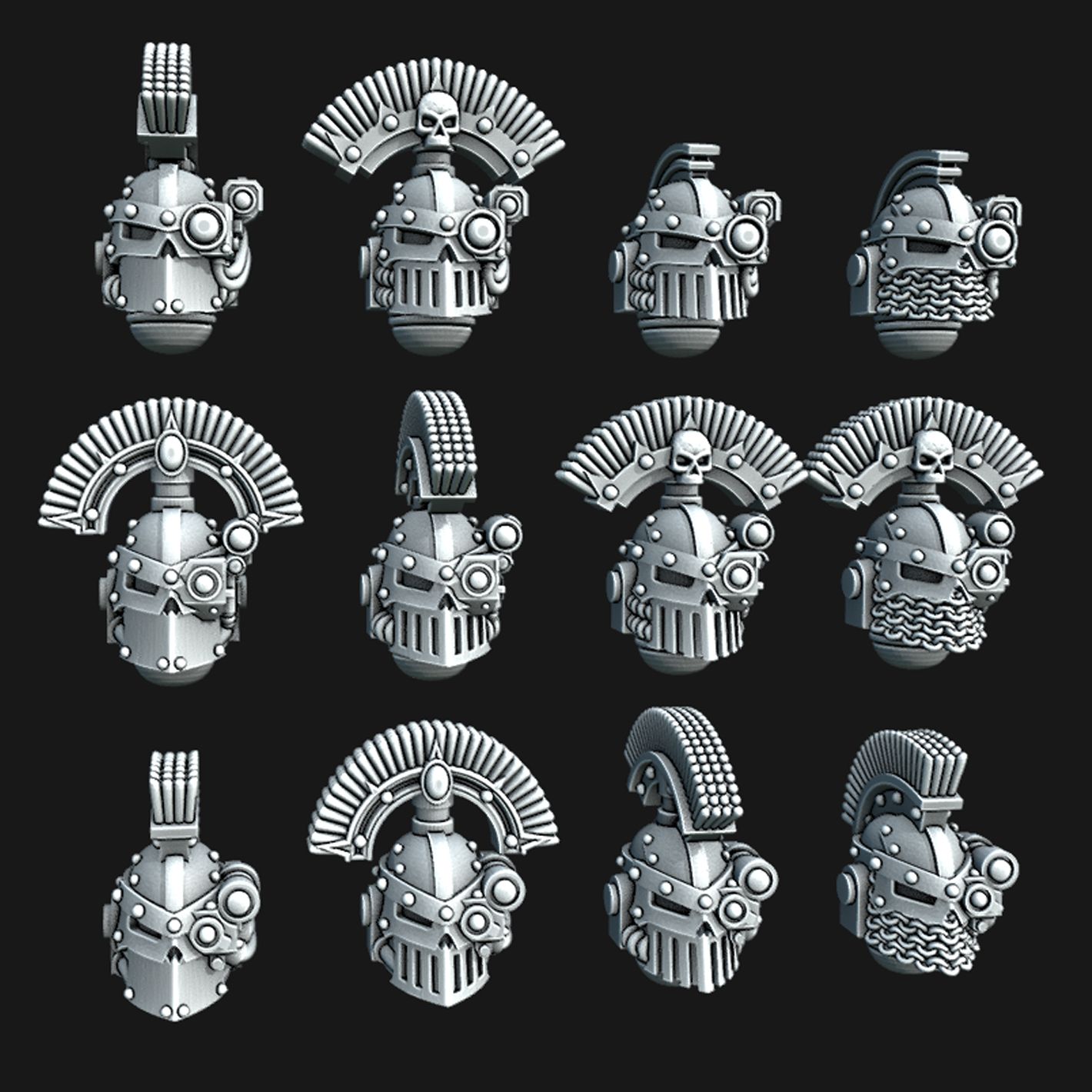 Sight-Crest.jpg Файл 3D Шлемы с железным черепом・3D-печатная модель для загрузки, Red-warden-miniatures
