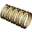 Double-Overlapping-knot-band-size6to10-04.jpg Anel de elos com nó sobreposto e torcido duplo tamanhos 6 a 10 Modelo de impressão 3D