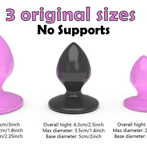 Sissy Butt Plug / Anal Plug STL File for 3D printingCults