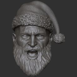 gchjvgghk.jpg Fichier STL Tête de Père Noël Kratos pour figurines・Modèle à télécharger et à imprimer en 3D, ClayMan3D