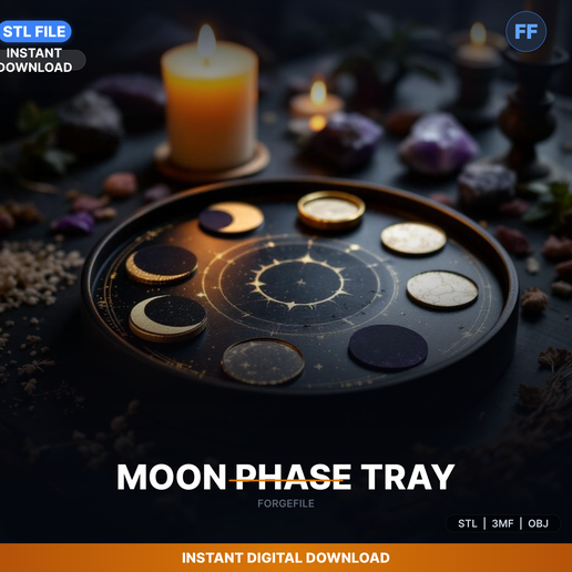 Moon Phase Altar Tray - 3D Printable STL File