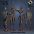 Sword-Swisters-2.png Sword Sisters and Shield Maidens pack  | 4 Pre-supported mini | 30mm | 50% OFF WITH PATREON!