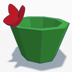 Maceta2.png Download free STL file Original flower pot with butterfly • 3D print model, creates3Dgo