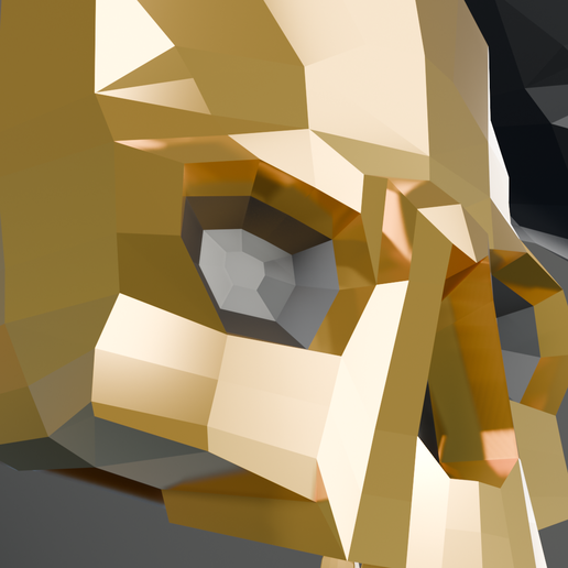 SkullGold_3.png La calavera maciza: Objeto icónico de baja poligonización