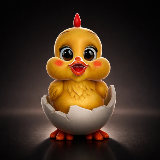 Easter Chick in Cracked Egg | Cute Spring Decor | Kawaii Basket Stuffer | Nursery Shelf Figure