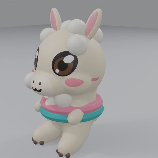 Chibi Alpaca - Cute 3D Printable Figurine - STL + Multicolour 3MF