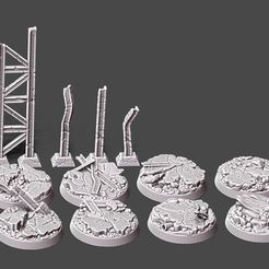 ZBrush-ScreenGrab15.jpg Archivo STL Bases de guerra urbana x 8 - 32mm・Diseño para descargar y imprimir en 3D