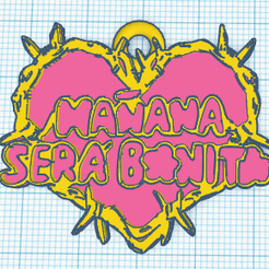msbonito.png Archivo STL mañana sera bonito llavero・Modelo imprimible en 3D para descargar