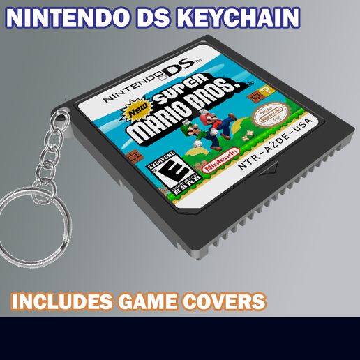 🗝️ Nintendo DS Cartridge Keychain v2.0・ STL File for 3D