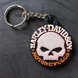1.webp Harley Davidson Motorcycle Skull Logo Keychain MULTICOLOR