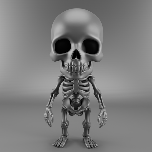💀 Chibi Skeleton Figure 3D Print・ STL File for 3D printing・Cults