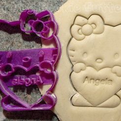 hello kitty heart.JPG STL-Datei Hello kitty heart cookie cutter・3D-druckbare Vorlage zum herunterladen
