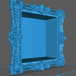 square.jpg Baroque Frame Case square for miniature dioramas Roman Lappat style
