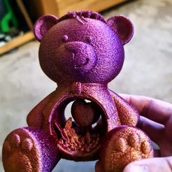 Valentine´s Teddy Bear Ornament printed in place without supports