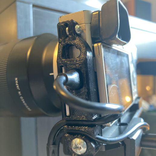 Sony A6000 Micro USB cable support Cable Securer 3D model