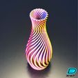 Spiral-Vase_Pink-2.jpg Spiral Vase - Twist Curve Vase Modern Decor - Twisty Helical Water-tight Vase - Garden Pot / Flower Holder / Plants Container - Indoor / Outdoor