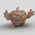SimLab881.png Halloween Pumpkin Monster Figurine - Spooky Decor Model