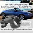 Alfa-Romeo-GTVSpider-V6-Clutch-Bracket-STL-File.jpg Modèle 3D Alfa Romeo GTV Spider V6 Clutch Slave Cylinder Bracket STL 3MF File - Optimized for 3D Printing Classic Car Restoration Spare Part Reproduction CNC Milling Oldtimer Auto Car
