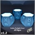 Zodiac Tealight Cover PVRS a Zodiac Tealight Covers - Full Set