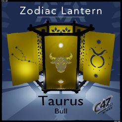 2-Taurus-Render.jpg STL file Zodiac Lantern - Taurus (Bull)・3D printer model to download, c47