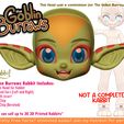 b.jpg [KABBIT ADDON] - Linen Burrows of the Goblin Burrows Head for Kabbit Ball Jointed doll - (For FDM or SLA Printing)