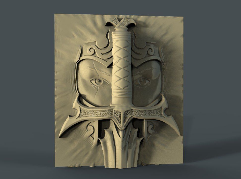 19_054_voitelnitsa_so_shramom.jpg Archivo STL gratis cara de vikingo espada cnc art frame・Plan de impresión en 3D para descargar, CNC_file_and_3D_Printing