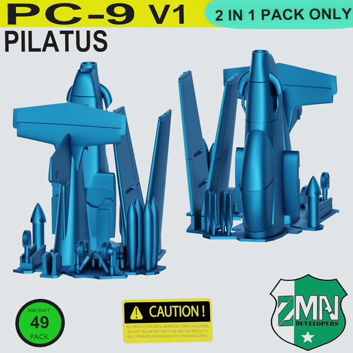 🛩️ PC-9 PILATUS V1・ 3D File for ・Cults