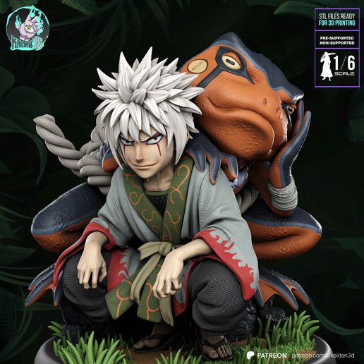 🎨 Young Jiraiya NARUTO STL ready for 3D Printing・ 3D