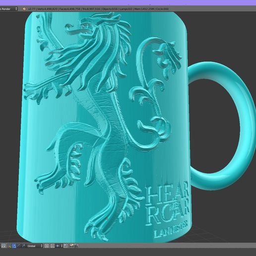 2.2.jpg Download STL file Game Of Thrones Lannister Coffee Mug • 3D printer template, SimaDesign