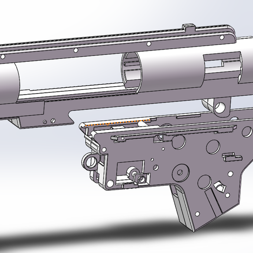 AIRSOFT GEARBOX SPLIT V2 3D model