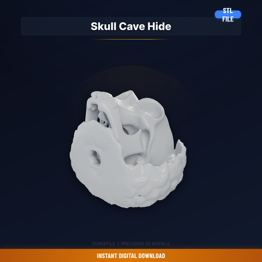 Aquarium Skull Cave Decoration, Large Eye Sockets As - 3D Printable STL File