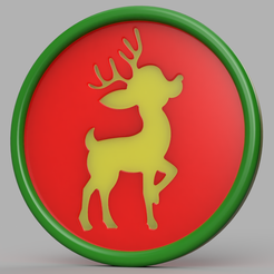 Christmas_coaster_1_2022-Nov-04_05-13-08AM-000_CustomizedView56930978610.png STL file Christmas Coaster Reindeer full body・3D printable model to download