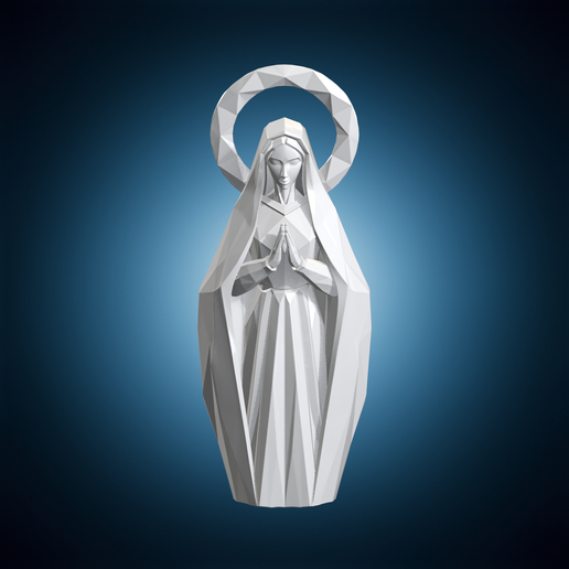 Virgin Mary Sculpture Religious Art 3D Print Model