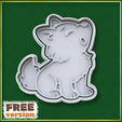 VCC-Cults3D-1.png Sleeping Wolf Cookie Cutter