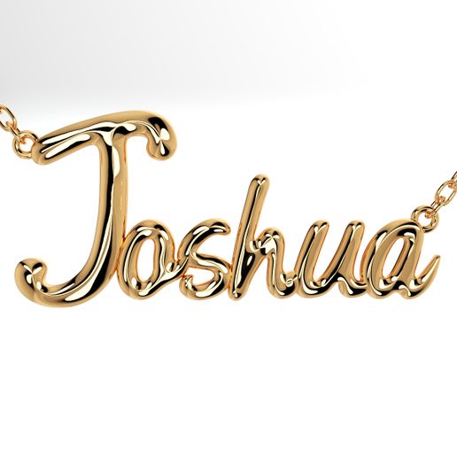 Joshua Shiny Surface Version Jewelry Font Necklace Pendant Design-JDS-B 3D Print Model 3D model
